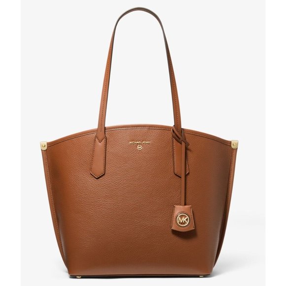 New Michael Kors Jane Large Pebble Leather Tote Luggage - Picture 1 of 4